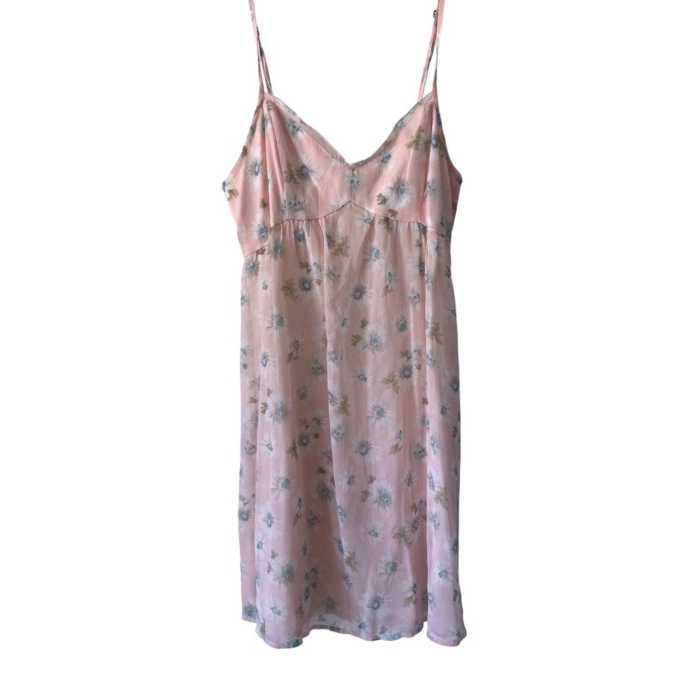 Abercrombie & Fitch Floral Babydoll Dress Women Pink Adjustable Straps Size M